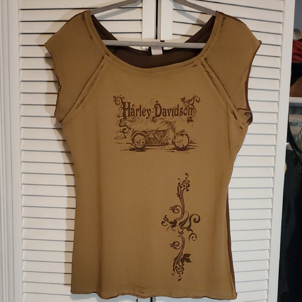 Harley-Davidson Women's Brown Graphic Tee